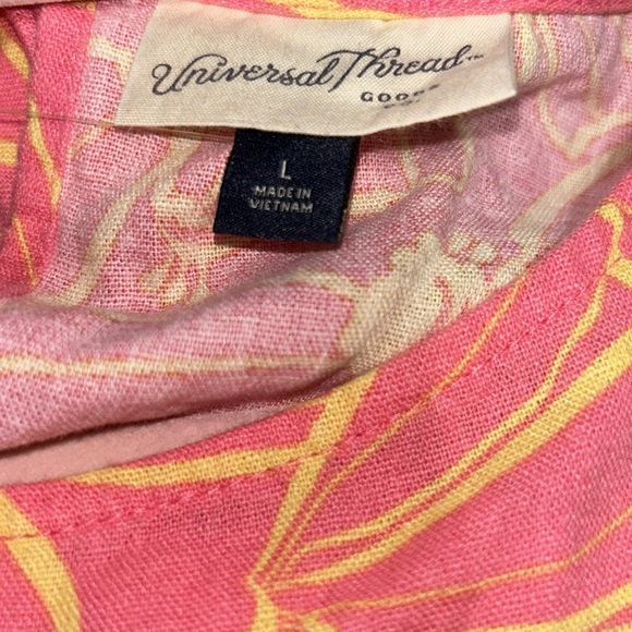 Universal Thread Dress Pink Floral Balloon Long Sleeve Mini ALine - Picture 4 of 5